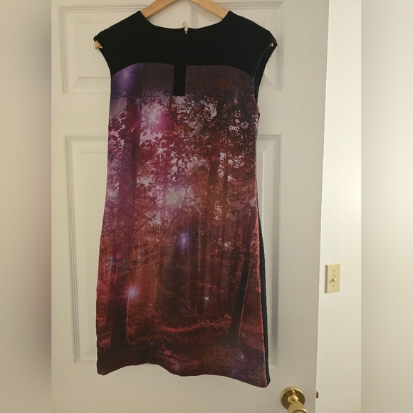Ted Baker London Black and Pink Woods Nature Print Dress - Picture 1 of 9